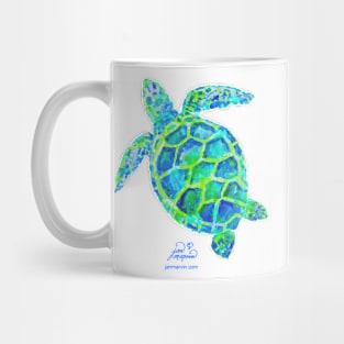 Sea Turtle green & blue by Jan Marvin Mug